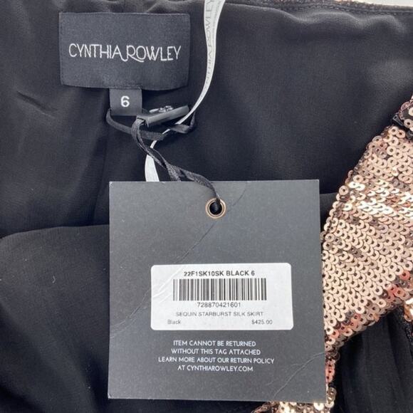 CYNTHIA ROWLEY Sequin Starburst Silk Maxi Skirt | US 6 - Picture 11 of 13